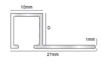 Aluminium Square Trim 8 mm