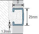 Aluminium Listello 25mm